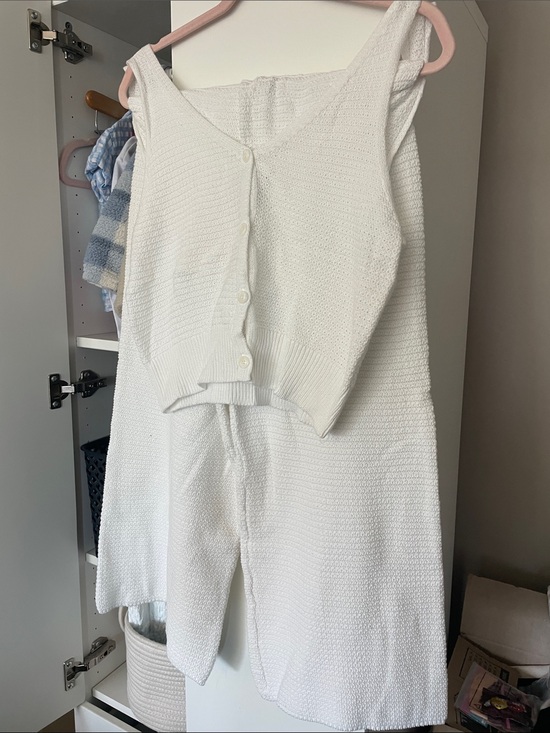 Sincerly Jules Pants - White Knit Tank Wide leg pant set